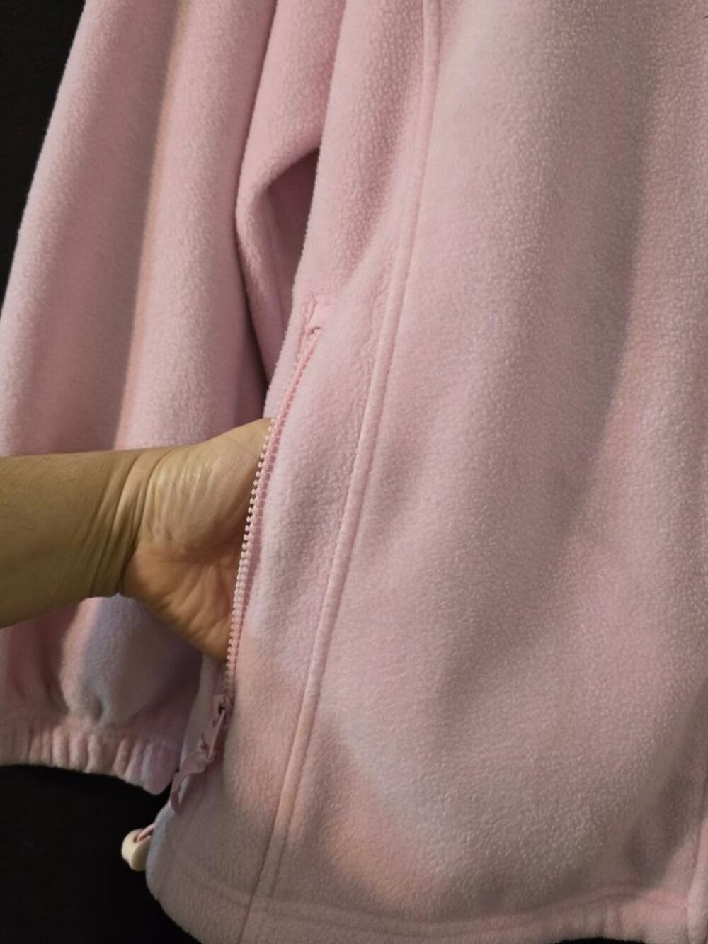 XL Lake‎ Matley Zipper Fleece un-lined Pocket Collar Pink Sweater Jacket Bomber - Picture 5 of 13